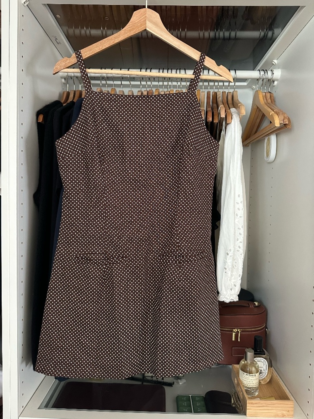 Reformation polka-dot linen dress